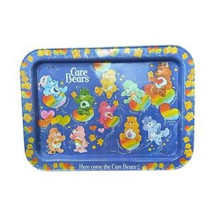 Vintage 80s Care Bears Metal TV Tray Folding Legs